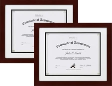Set of 2 11x14 Diploma Frame with Double Mat for 8.5x11 Document & Certificates