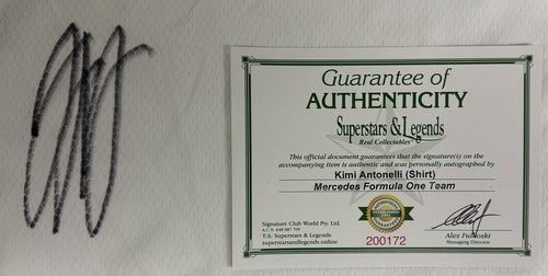 KIMI ANTONELLI Signed Shirt F1 Mercedes Team Buy Genuine COA - Picture 2 of 3
