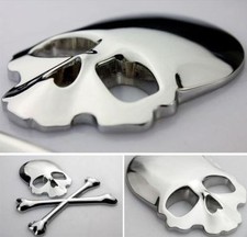 3D Skull Aufkleber Totenkopf Metall Sticker Auto Motorrad PKW KFZ Emblem Logo ♠