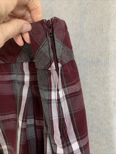 Becky Thatcher Girls Skirt 20.5 - Uniform School Skirt Plaid Maroon Pleated - Picture 5 of 7