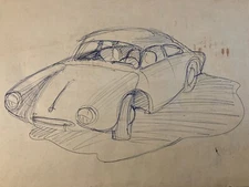 Very Beautiful Drawing Pen Paper Car Design Art Collection 1950 To Identify
