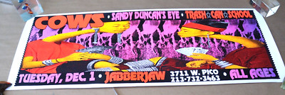 1992 COWS 12/1 JABBERJAW LA CONCERT POSTER ART SIGNED LINDSEY L