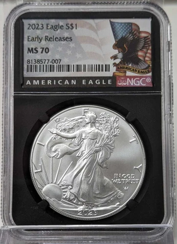 2023 American Silver Eagle NGC MS70 Early Releases - Black Label Retro Core