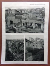 1931 print Excavations of Herculaneum inhabited resin Insula III Terme Cardo Casa