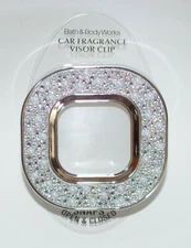 BATH & BODY WORKS PEARL GEM SQUARE SCENTPORTABLE HOLDER CAR VISOR CLIP FRESHENER