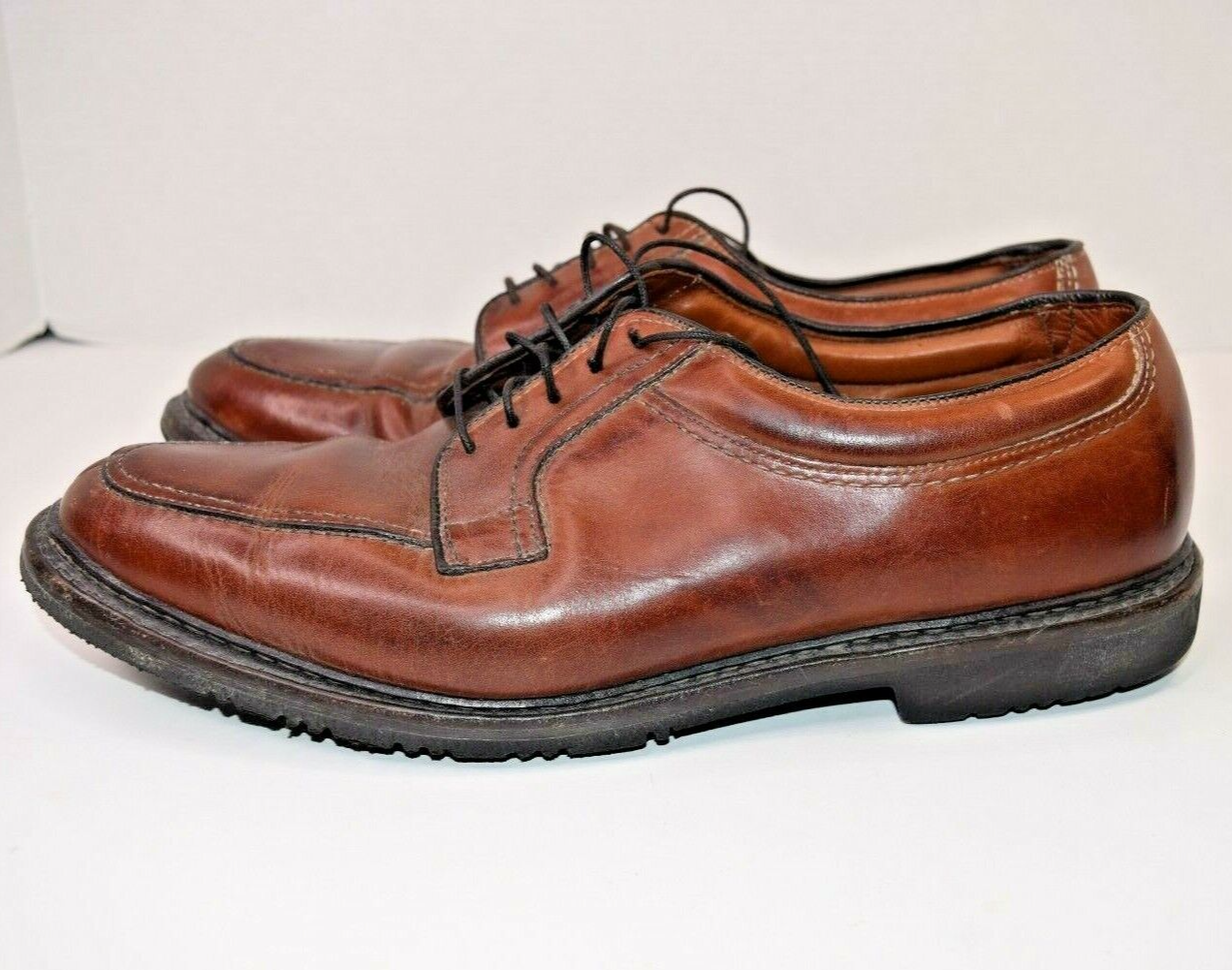 SAOLA Scarpe Allen Edmonds "Wilbert" comode in pelle blucher 12 D marrone made in USA