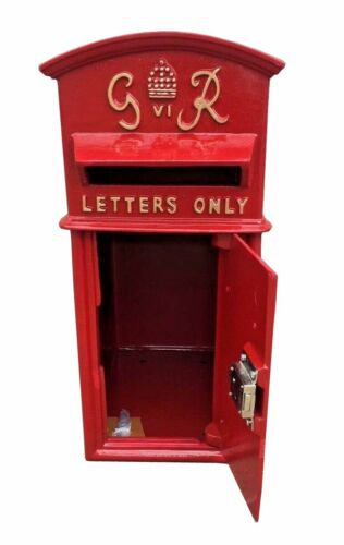 GR Post Box Cast Iron Postal Box Red British Mailbox LARGE Floor Mounting - Picture 4 of 4