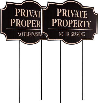 #ad #ad 2 Pack No Trespassing Signs 11.8 X 6.7 Inches Private Property Decorative Sign $18.99