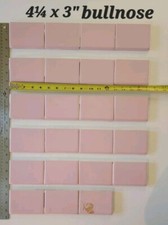 Vintage Romany Spartan Glossy  4-1/4"x 3" Pink tile w/ One Bullnose Edge 13 left