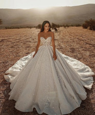 Vintage A Line Women Wedding Dress Sheer Neck Long Sleeves Bridal Gowns Sequins