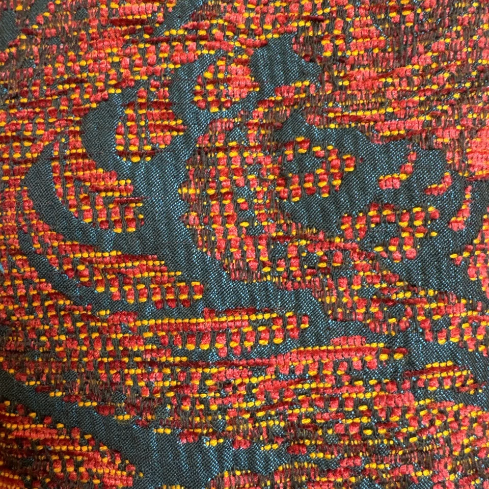 Remanente de tela de tapiz naranja azulado 15x15 falda tejida forrada pieza de artesanía Foto 2 de 4