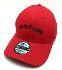 SWEET LIFE hat flexfit fitted red cap   Size M/L   New Era brand 39Thirty design