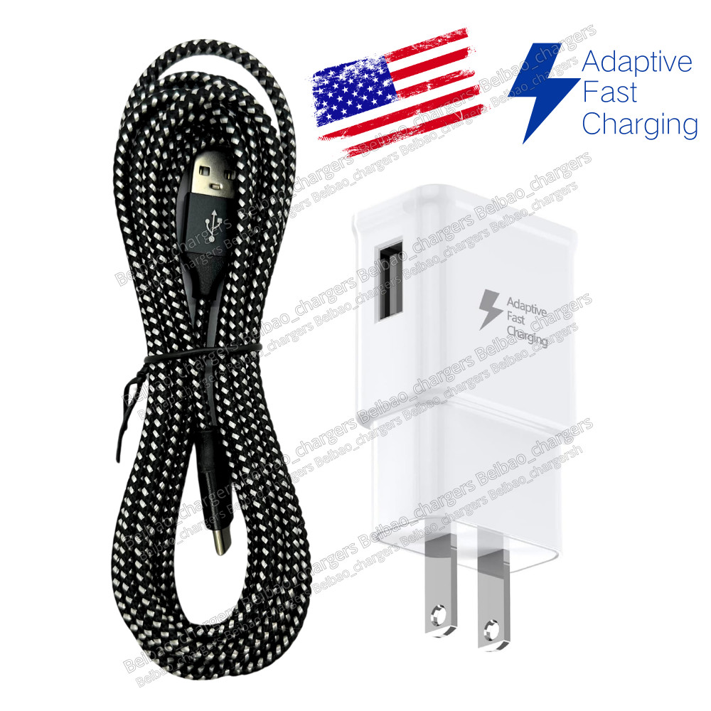 Fast Charger Wall Adapter USB Type C Charging Cable 10FT For Samsung Cell Phone