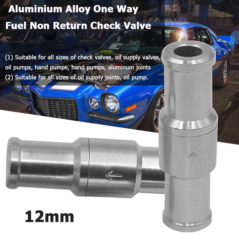 Workhe 3PCS/Set 12MM 1/2" Aluminium Alloy Fuel Non Return One Way Petrol Diesel Valve Check Valve One Way Petrol Diesel W 16mm Spring Clip - Foto 5