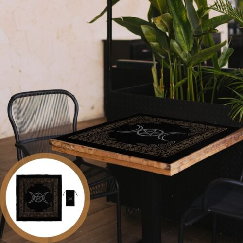 Exquisite Black Tarot Table Runner & Cloth Set - Zodiac Design - Picture 1 of 12