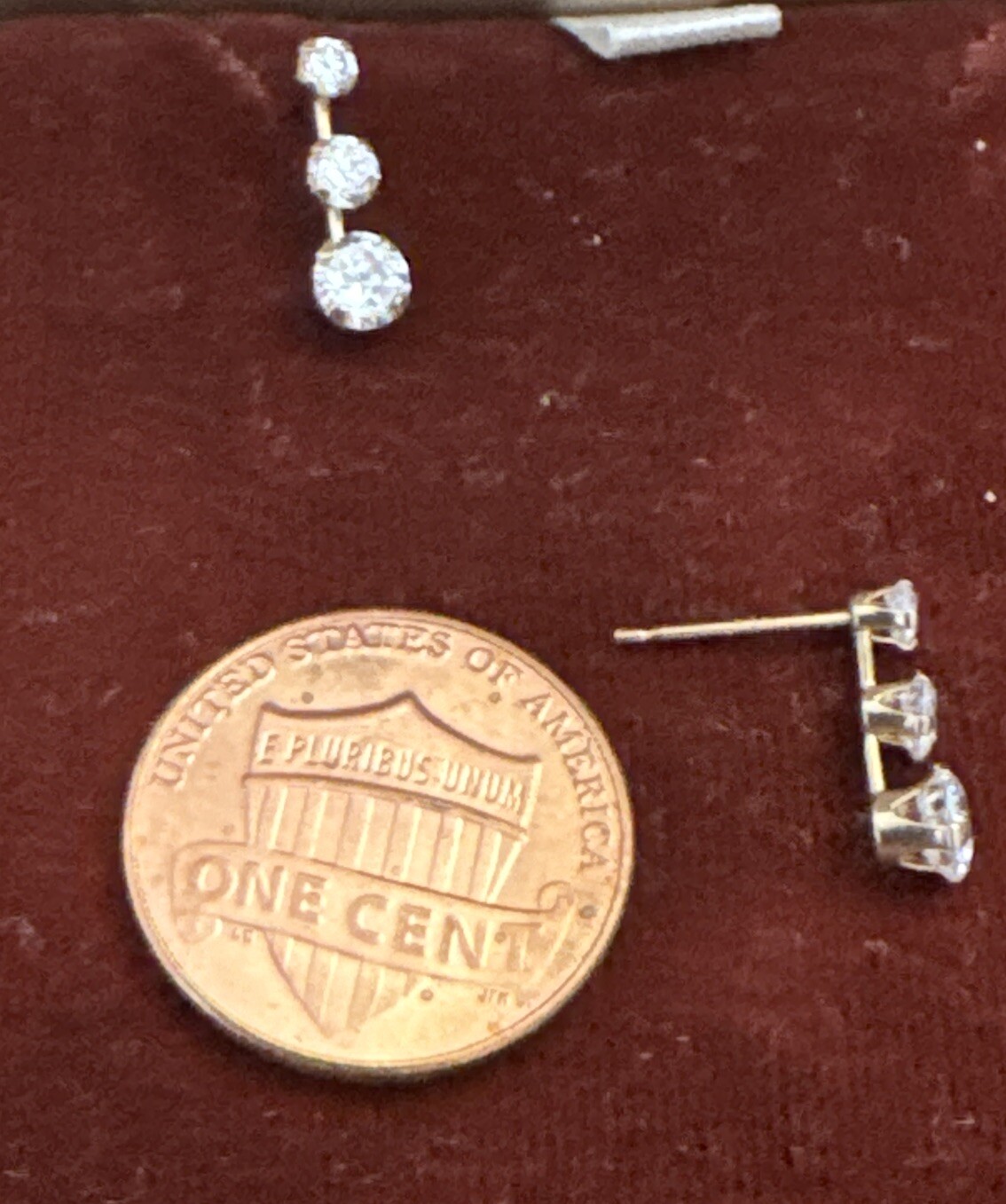 3 Round  Simulated Diamond Drop Dangle  Earrings … - image 3