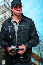 Carson: Contrast Work Jacket Gr&ouml;&szlig;e 52;  CC710 &Ouml;kotex Jacken Herren Black/Grey