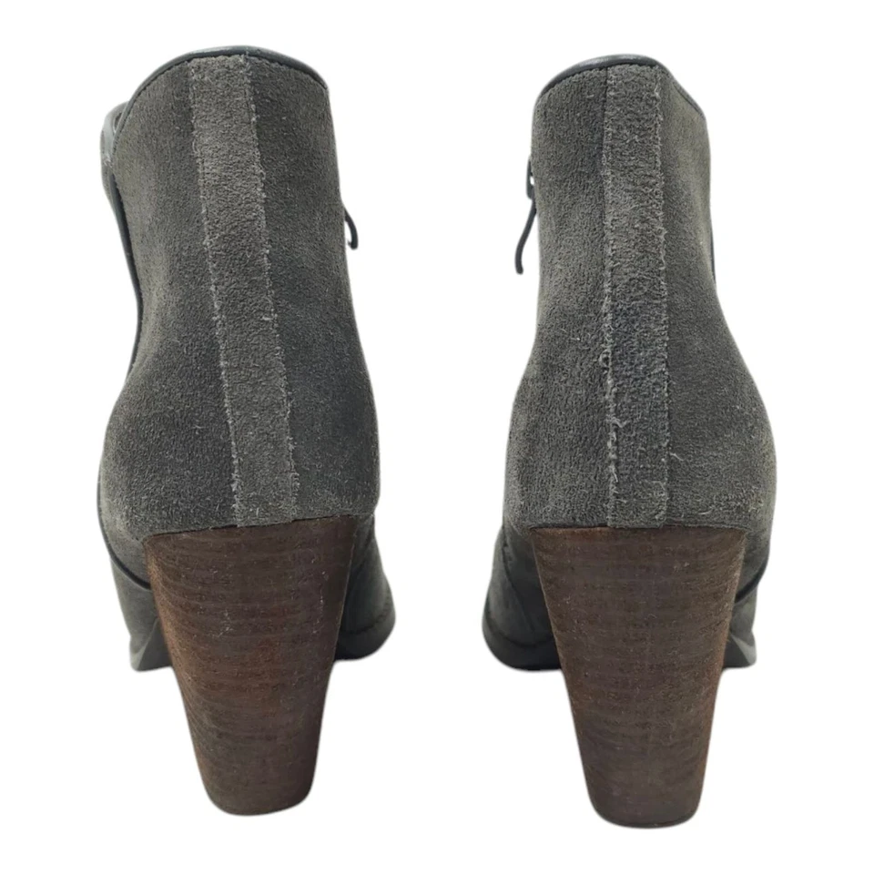 Botines Whitby muy volátiles para mujer talla 10 gamuza cuero cuña cremallera gris Foto 4 de 4