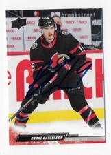 2022-23 UPPER DECK #125 DRAKE BATHERSON SENATORS AUTOGRAPHED SIGNED HOCKEY CARD