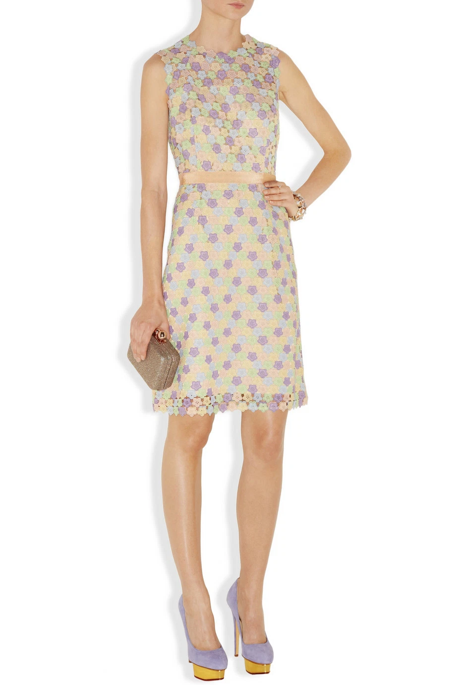 MOSCHINO Abito in fodero macramè floreale economico e chic taglia IT 42!!! VENDITA AL DETTAGLIO 895$ VIBA