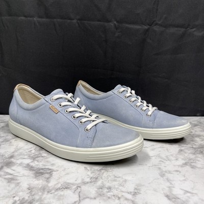 Ecco Soft 7 Low Womens Size 11 EU 42 Blue Leather Shoes Sneakers Extra Wide