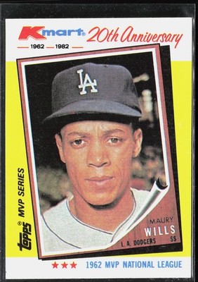 1982 Topps Kmart 20th Anniversary AL & NL MVP's #2 Maury Wills