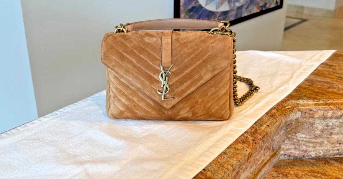 ショルダーバッグ Yves Saint Laurent Rive Gauch Sued Bag My Honest Review of the Saint Laurent Rive Gauche Tote - Mia Mia Mine