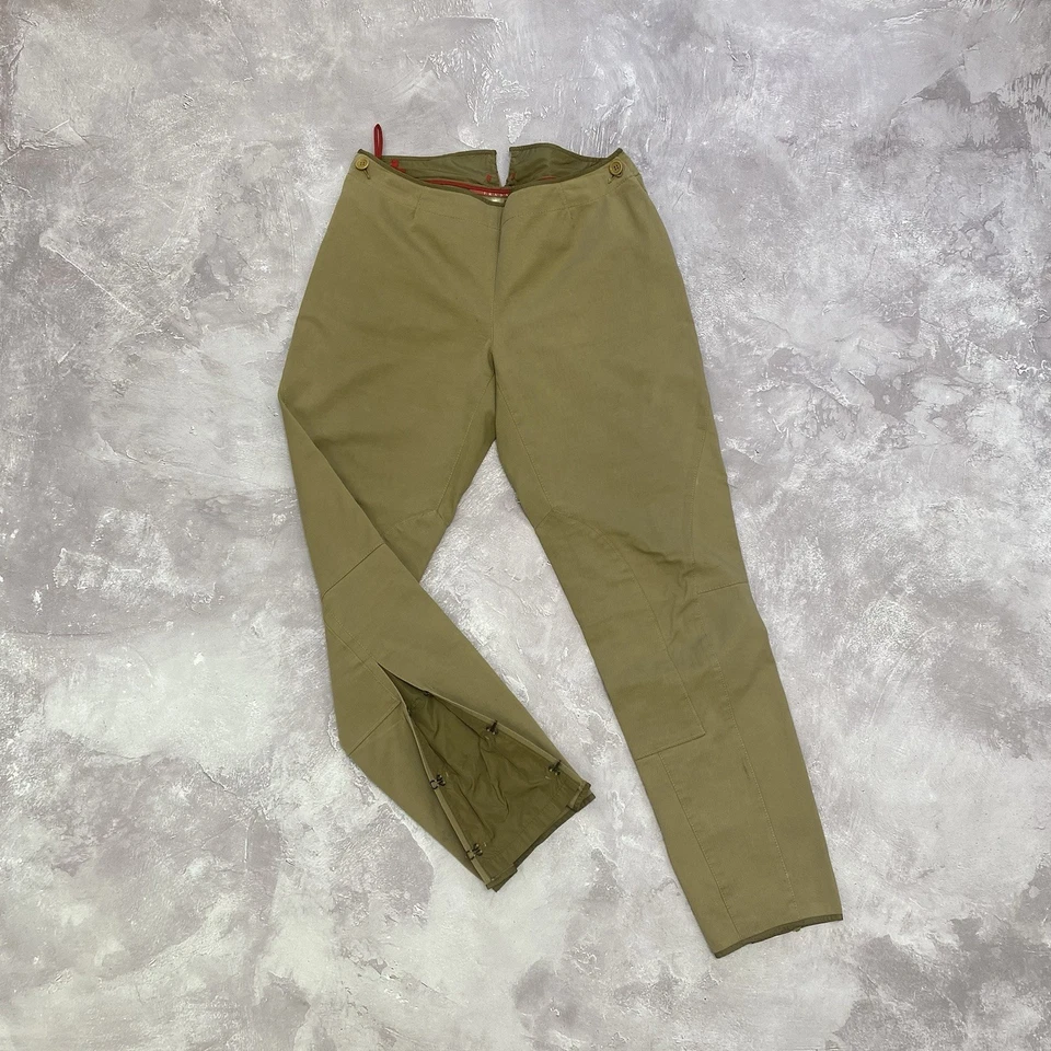 Pantalones Prada Vintage Rojo Tab Algodón Elastano Beige Transformer Avantgarde Y2K 42 Foto 2 de 4