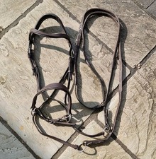 Easy Trek Anatomical Bitless Leather Bridle with Deluxe Gripper Reins (FULL)