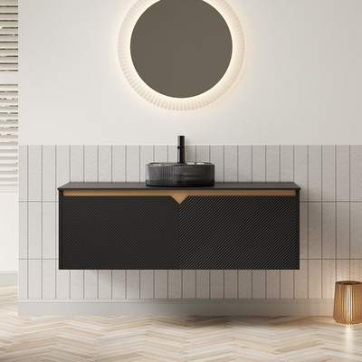 RUBEN 48'' Bathroom Vanity with Sink, Wall-Mounted Floating Plywood Storage Cab