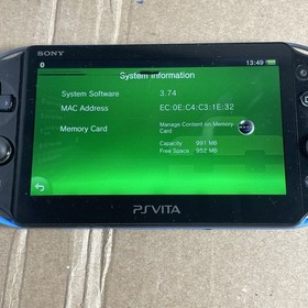 Sony PS Vita 2000 Slim PCH-2000 - Aqua Blue + Charger! Works Good! Minor Flaw!