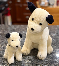 Dakin RCA White Plush Dog Stuffed Animal w/ Black Ears, Small 6-14 in