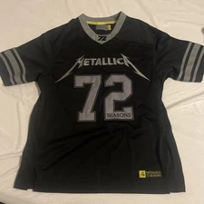 2025 Metallica 72 Seasons Medium Football Jersey Pop Up Store Tour Shirt
