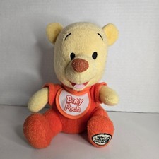 Baby Winnie the Pooh Stuffed Plush Terry Red Bib Pajamas Beanbag Disney World 7"