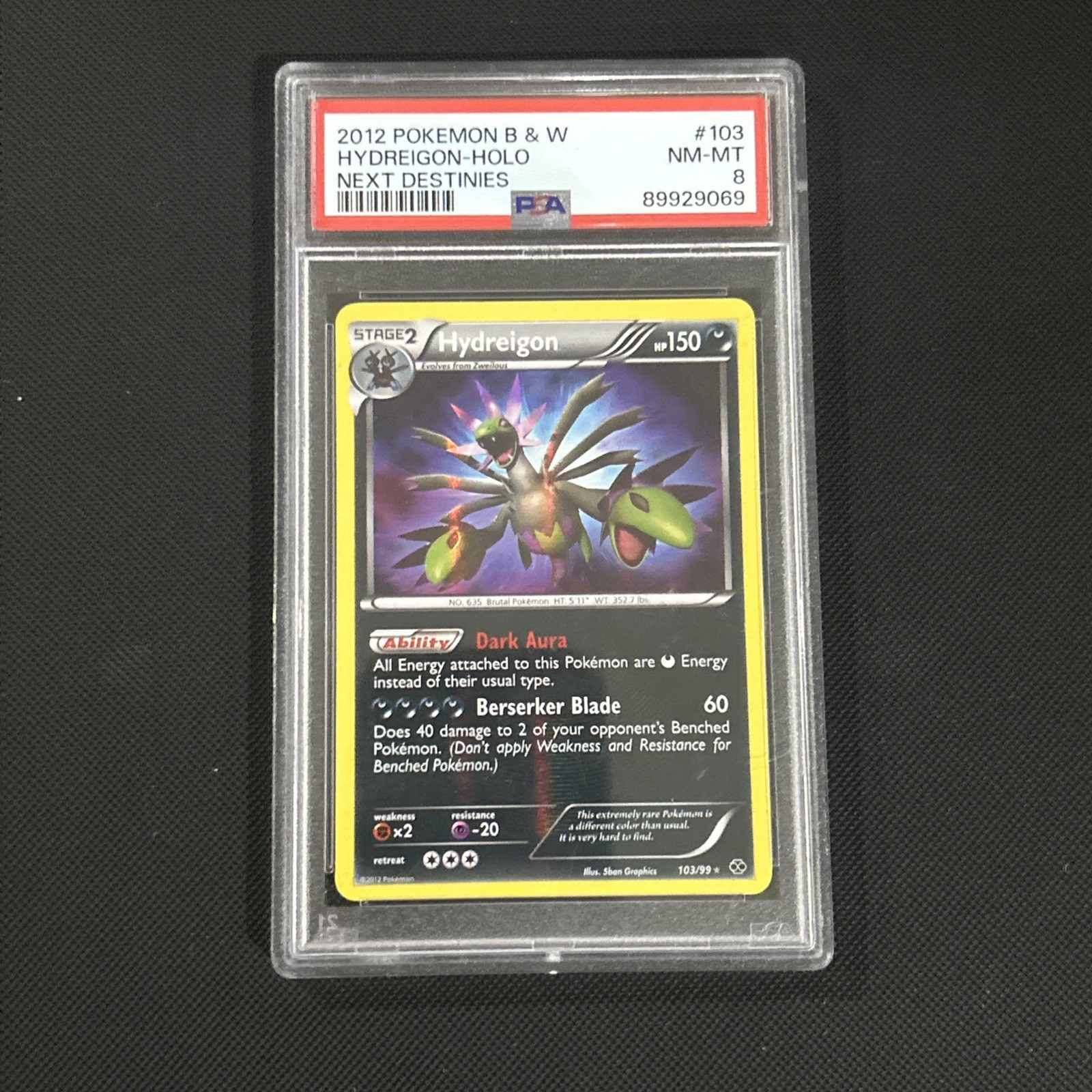 Pokemon Hydreigon Holo Next Destinies 103/99 PSA 8 Mint