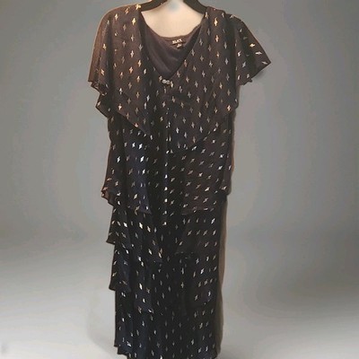 Ruffled slimming  Wedding graduation Plus Size 18 Navy blue GOLD SILVER COPPER 