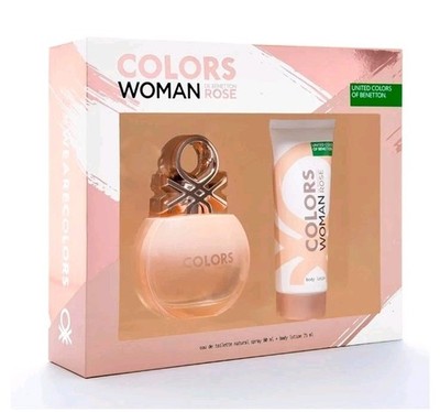 Benetton - Colors Woman Rose 2pc Set - 2.7 Oz EDT Perfume, 2.5 Oz Body Lotion