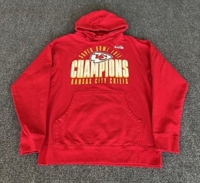 Kansas City Chiefs Hoodie Super Bowl LVII Red Yellow Pullover Mens Medium
