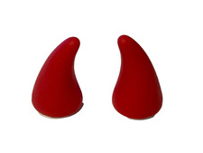 Red Curved Devil Horns Self Adhesive Costume Props 5 Inch Women Men Cosplay