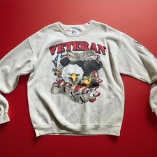 Vintage Military Veteran Sweatshirt Size Large Made In USA