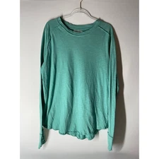 We the Free People Arden Tee Long Sleeve Oversized Long Size Medium Green 