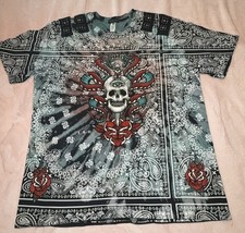 AFFLICTION MEN BLACK LABEL CRYPTIC VENOM MULTICOLOR T SHIRT SZ 3XL