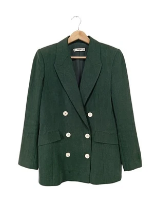 MANGO SUIT Blazer long Dames Blazer T EU 36 vert style décontracté - Photo 1/4