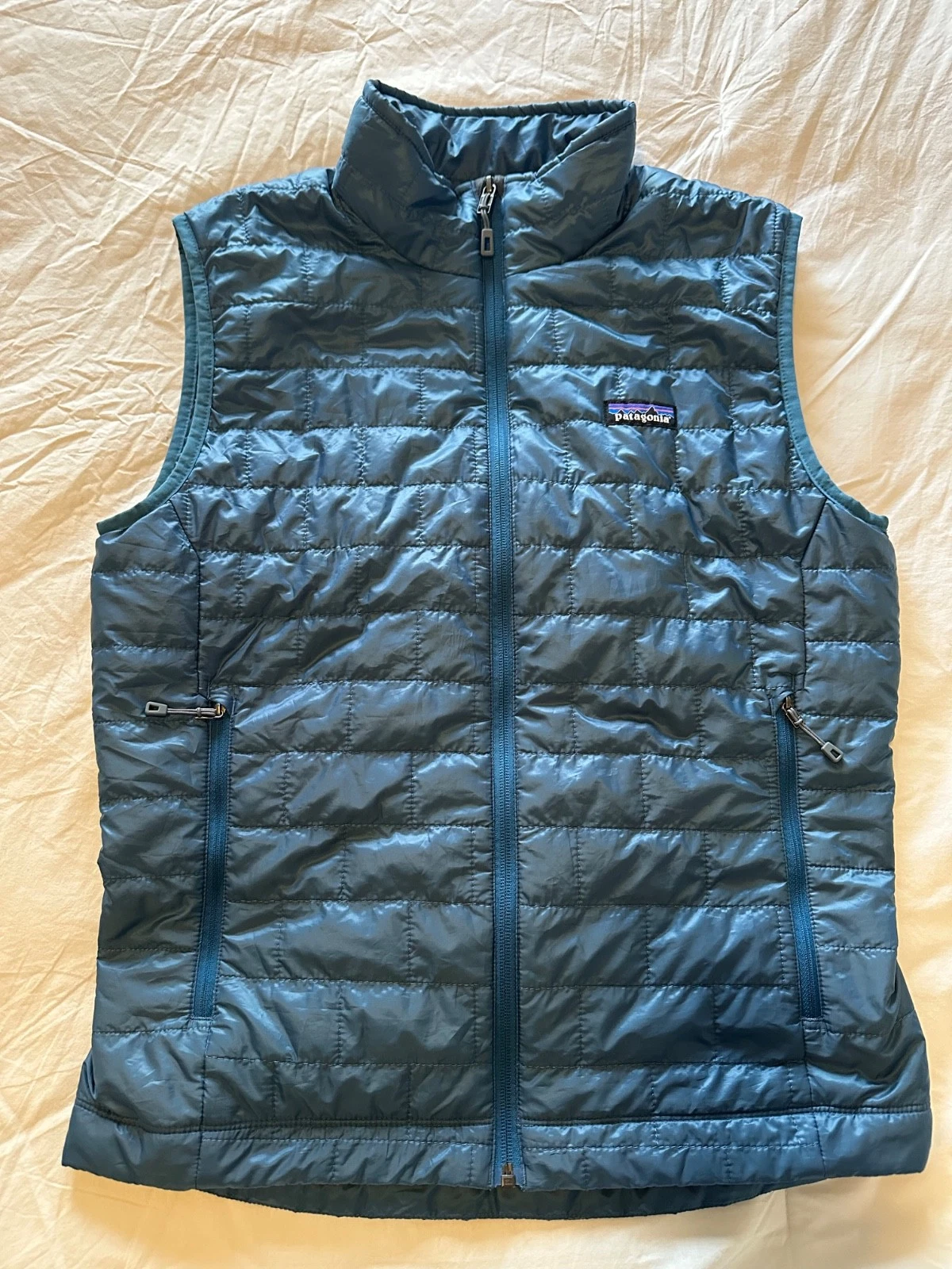 Patagonia Nano Puff Vest Mens Small Lagom Blue Puffer Quilted Packable Primaloft
