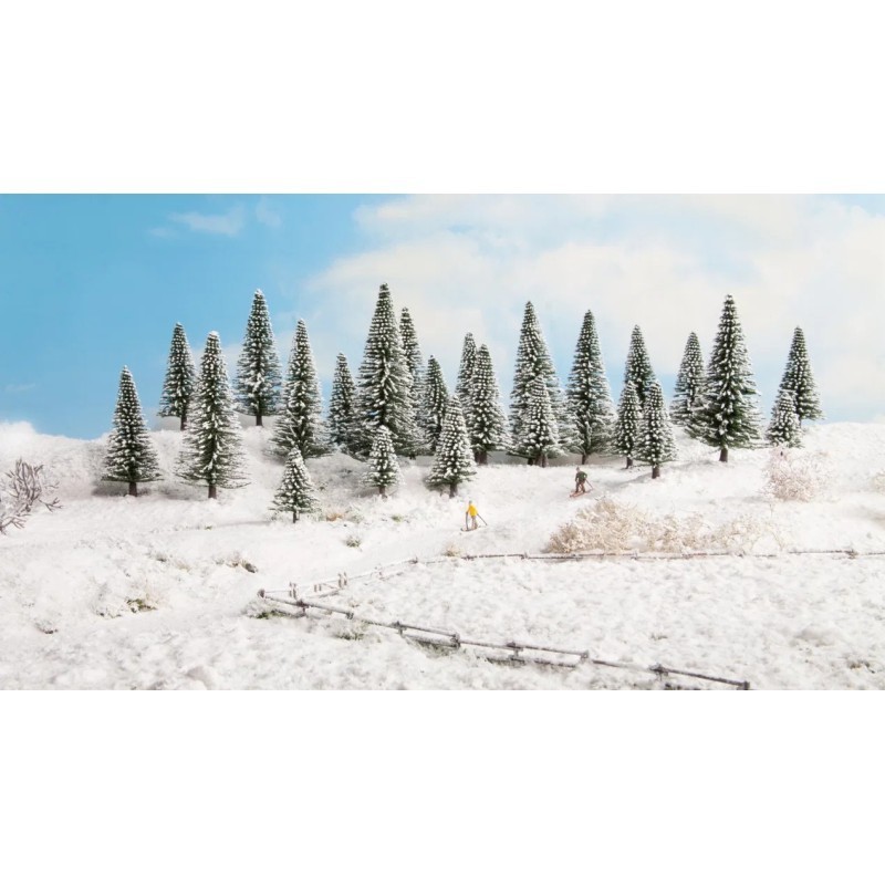 25 Sapins Enneigés NOCH 32828 à Flocage Blanc Haute Densité