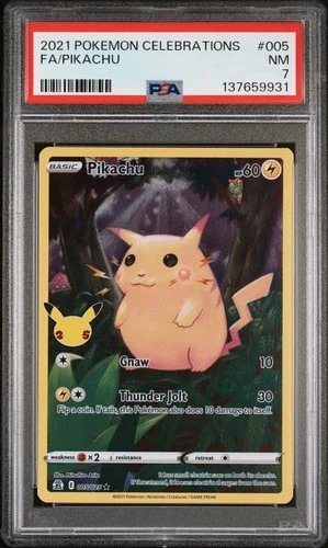 2021 POKEMON CELEBRATIONS #005 FULL ART/PIKACHU PSA 7