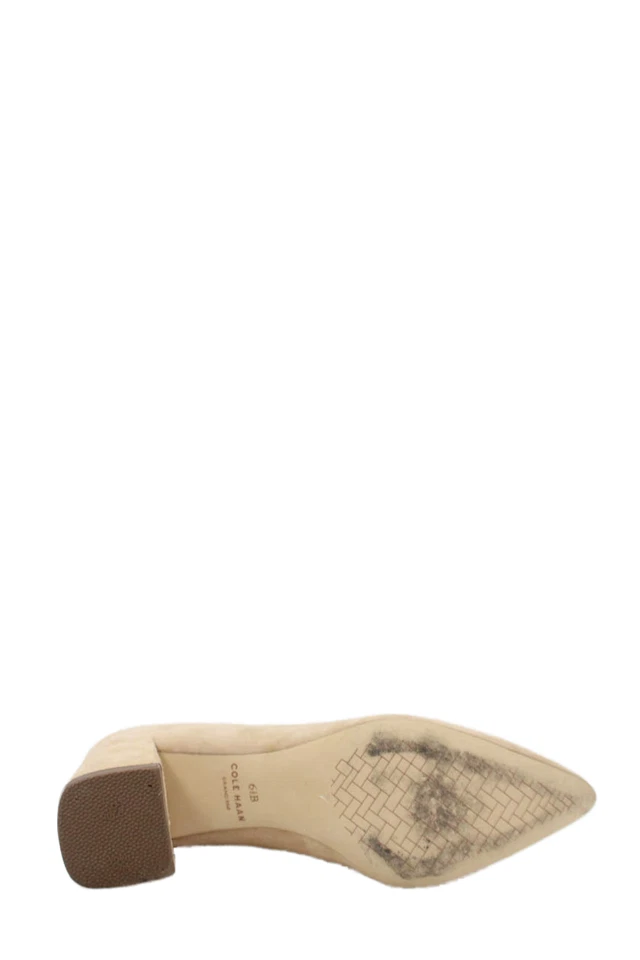 Cole Haan Mujer Gamuza Sin Cordones Punta Bloque Tacones Beige Talla 6.5 Foto 4 de 4