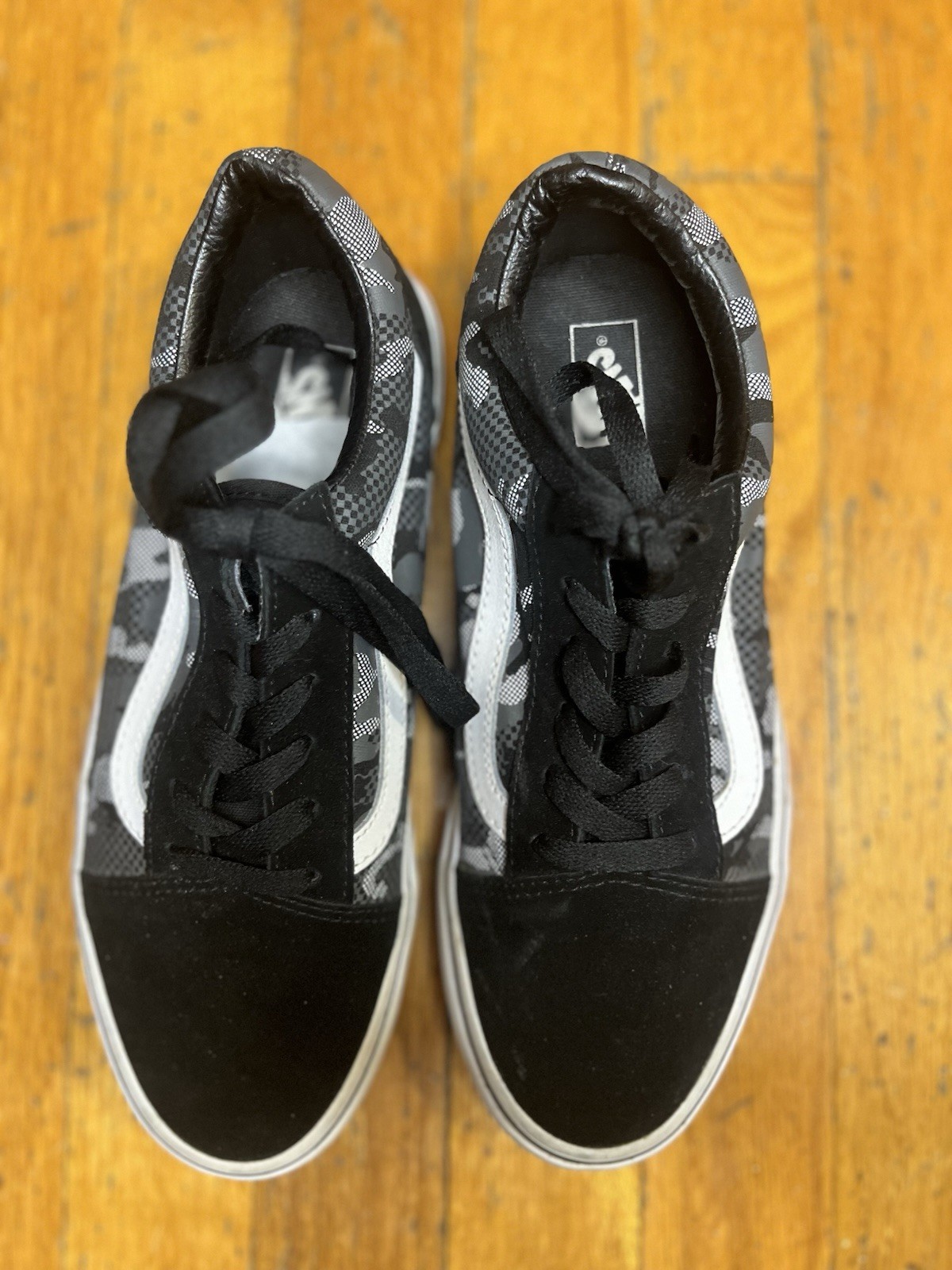 VANS Old Skool Black White Gray Check Men's Sneaker Athletic Shoes