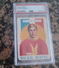 1960-61 DICKIE BOONE TOPPS HOCKEY CARD #17  ALL-TIME GREAT PSA 3 VG