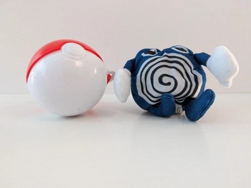 1999 Pokémon Poliwhirl Plush Toy w/ Pokéball Case Burger King Promo Vintage